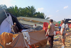 Diterjang Angin Kencang, Tenda Hajatan di Ogan Ilir Porak Poranda, Tamu Undangan Kocar Kacir
