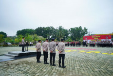 Giat Apel Pagi Kapolres OKI Tegaskan Larangan Penyalahgunaan Narkoba kepada Personel